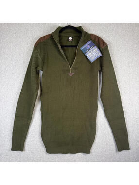 Brand New Rothco 1/4 Zip Acrylic Commando Sweater, Olive Drab Men's Size XL